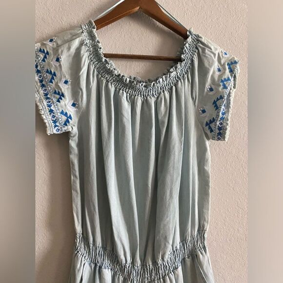 NWT Women Spense Light Denim Wide Leg Elastic Waist Pockets Cropped Jumpsuit 10 - Picture 5 of 8